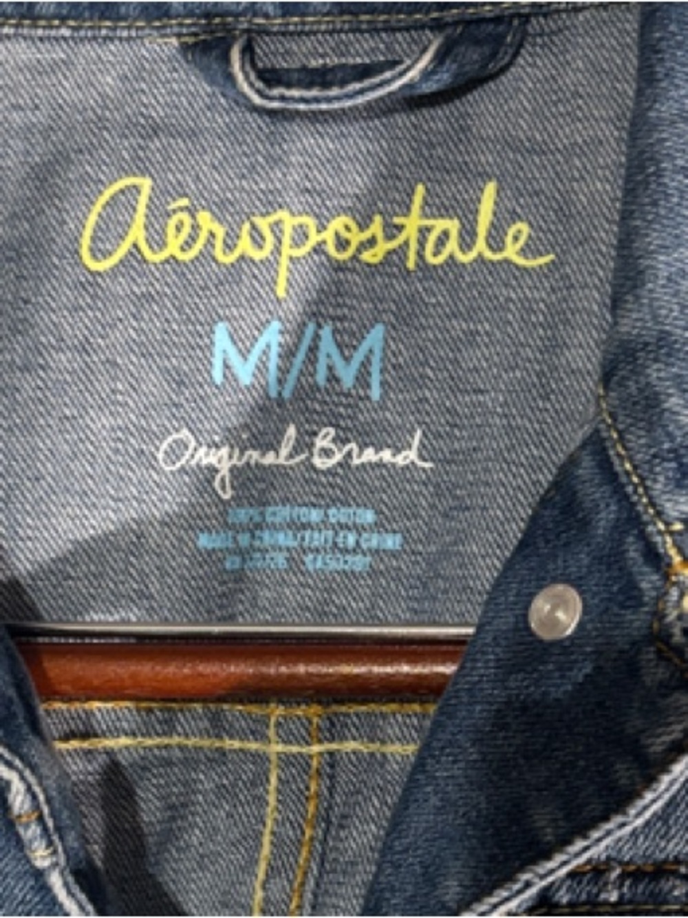Aeropostale Blue Denim Jean Jacket 100%. Cotton medium EUC - Picture 2 of 6